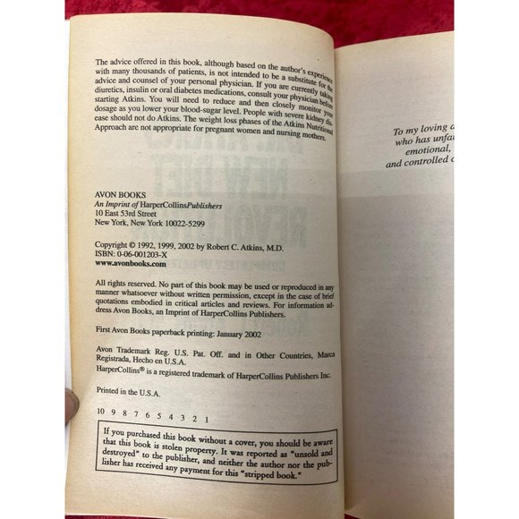 Dr. Atkins' New Diet Revolution Mass Market Paperback – January 1, 2002 Avon Boo - Picture 6 of 6